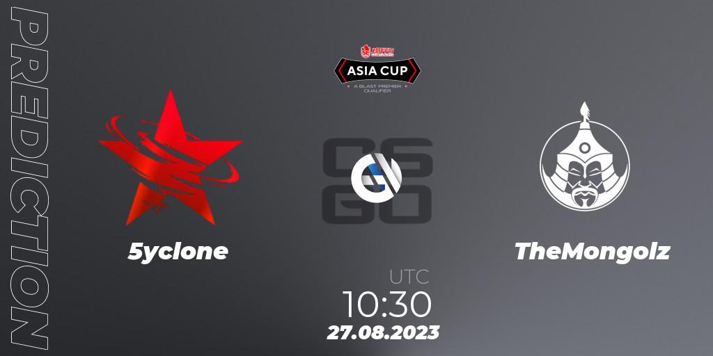 5yclone vs TheMongolz: Match Prediction. 27.08.2023 at 10:30, Counter-Strike (CS2), 5E Arena Asia Cup Fall 2023