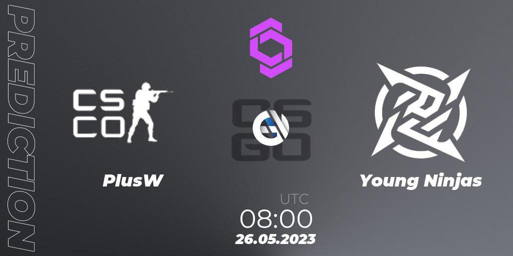 PlusW vs Young Ninjas: Match Prediction. 26.05.2023 at 08:00, Counter-Strike (CS2), CCT West Europe Series 4 Closed Qualifier