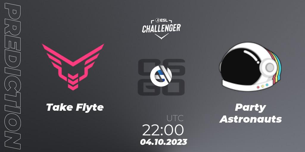 Take Flyte vs Party Astronauts: Match Prediction. 04.10.2023 at 22:10, Counter-Strike (CS2), ESL Challenger at DreamHack Winter 2023: North American Open Qualifier