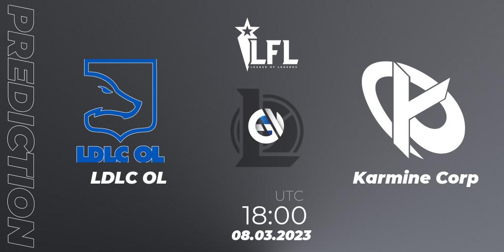 LDLC OL vs Karmine Corp: Match Prediction. 08.03.2023 at 18:00, LoL, LFL Spring 2023 - Group Stage