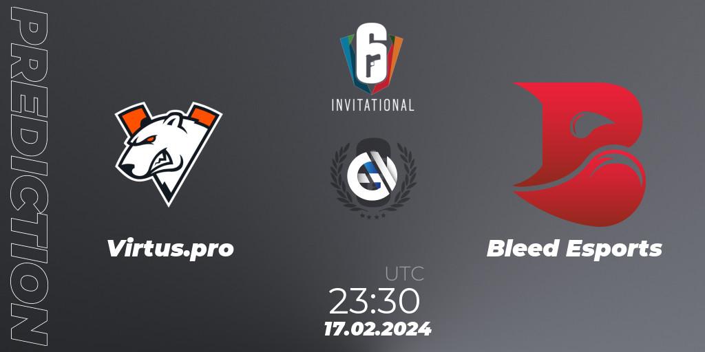 Virtus.pro vs Bleed Esports: Match Prediction. 17.02.2024 at 23:30, Rainbow Six, Six Invitational 2024 - Group Stage