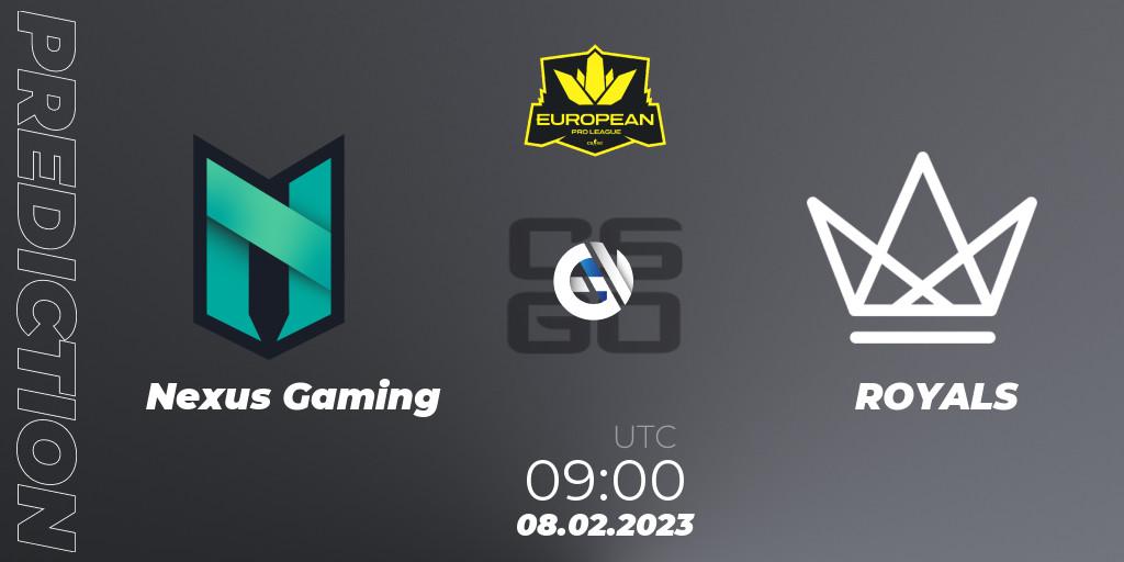 Nexus Gaming vs ROYALS: Match Prediction. 08.02.23, CS2 (CS:GO), European Pro League Season 6: Division 2