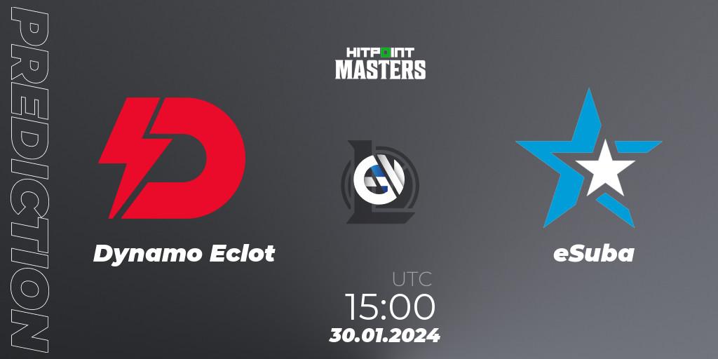 Dynamo Eclot vs eSuba: Match Prediction. 30.01.2024 at 15:00, LoL, Hitpoint Masters Spring 2024