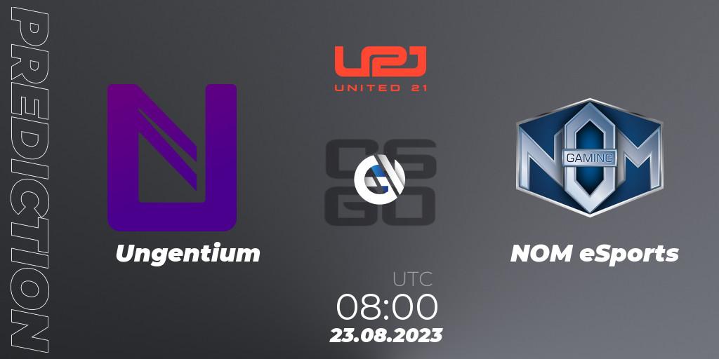 Ungentium vs NOM eSports: Match Prediction. 24.08.2023 at 17:00, Counter-Strike (CS2), United21 Season 5