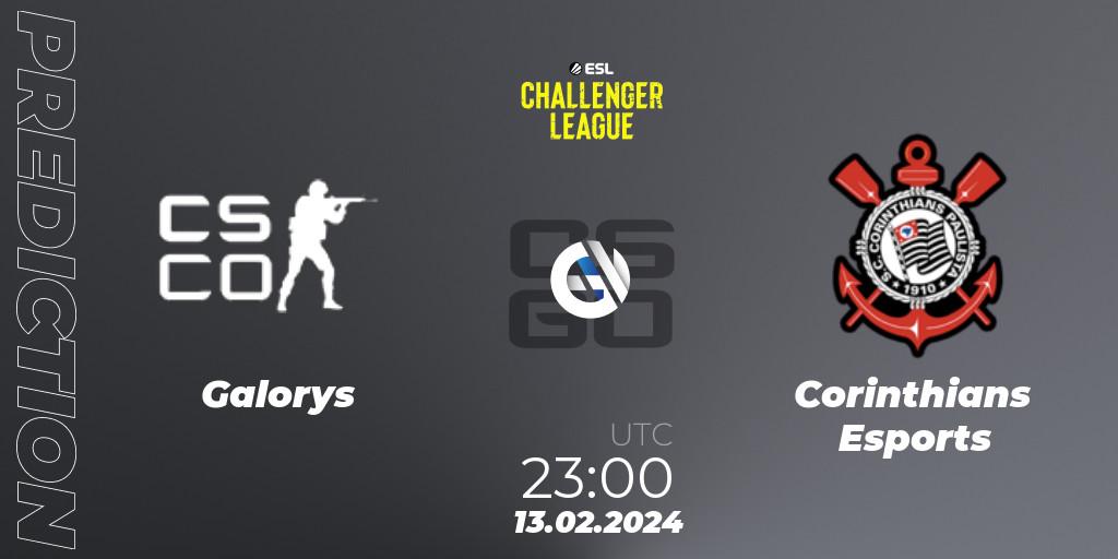 Galorys vs Corinthians Esports: Match Prediction. 23.02.2024 at 22:00, Counter-Strike (CS2), ESL Challenger League Season 47: South America
