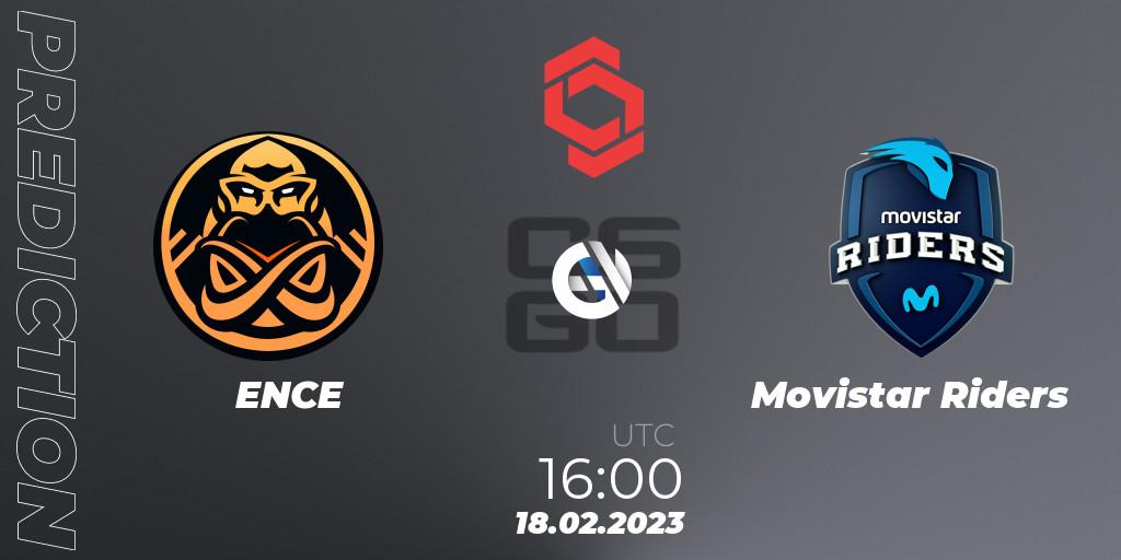 ENCE vs Movistar Riders: Match Prediction. 18.02.2023 at 16:00, Counter-Strike (CS2), CCT Central Europe Series Finals #1