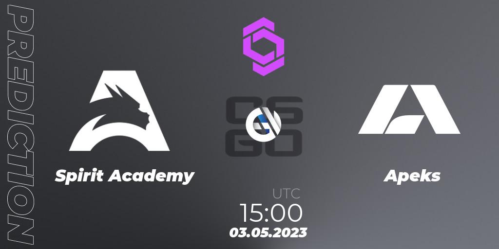 Spirit Academy vs Apeks: Match Prediction. 03.05.2023 at 15:00, Counter-Strike (CS2), CCT West Europe Series #3