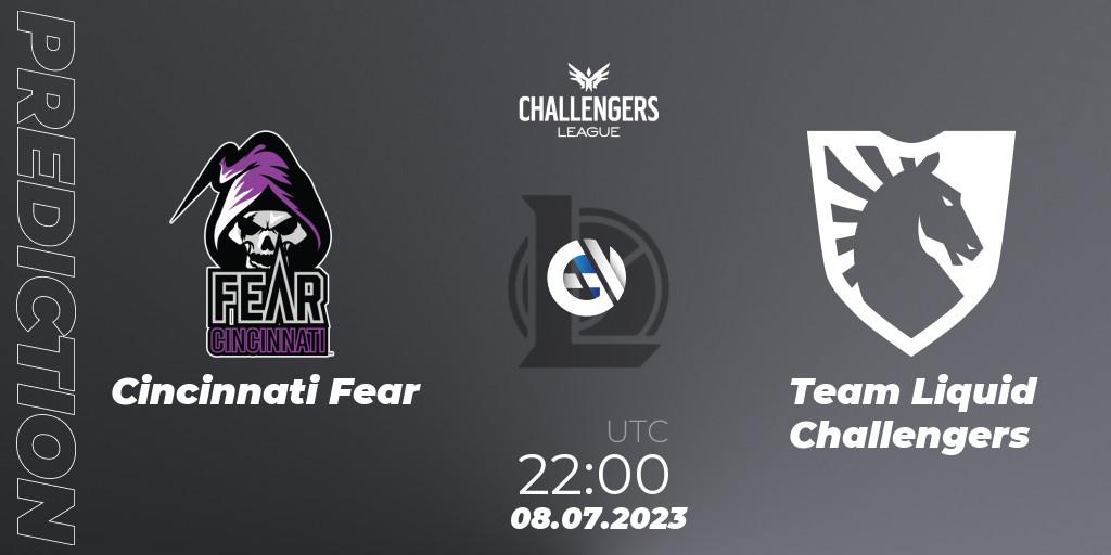Cincinnati Fear vs Team Liquid Challengers: Match Prediction. 08.07.2023 at 20:00, LoL, North American Challengers League 2023 Summer - Group Stage
