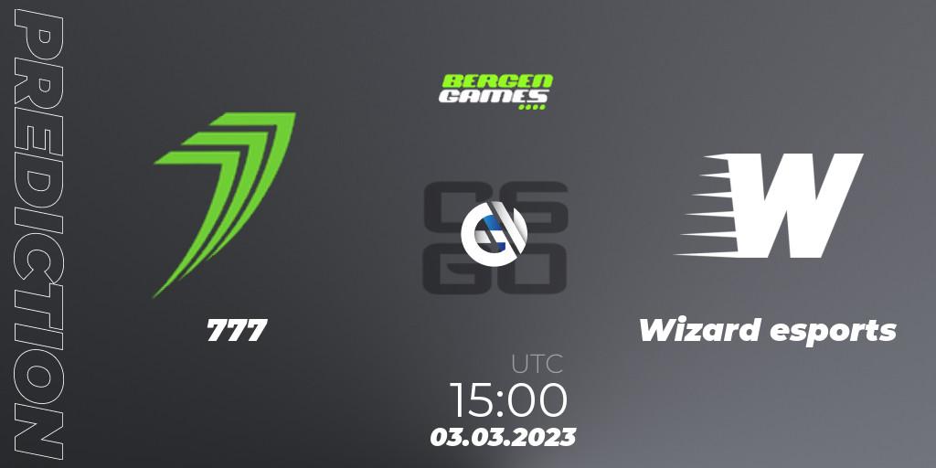777 vs Wizard esports: Match Prediction. 03.03.2023 at 15:00, Counter-Strike (CS2), Bergen Games 2023