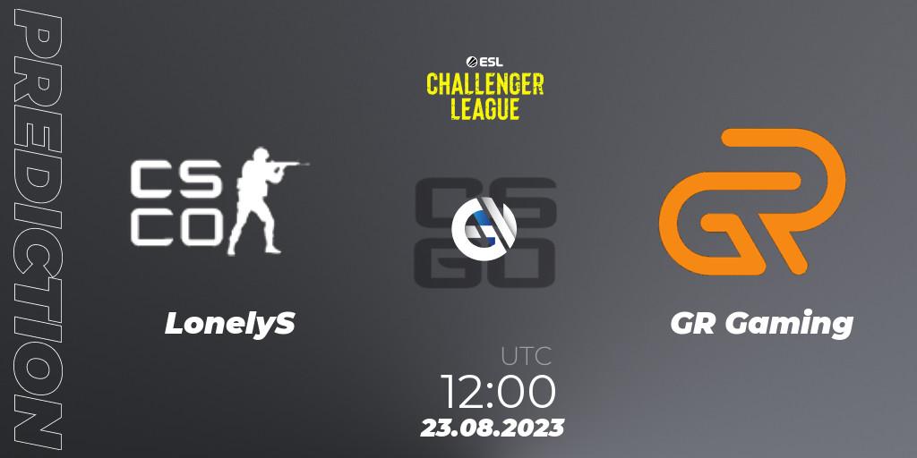 LonelyS vs GR Gaming: Match Prediction. 23.08.2023 at 12:00, Counter-Strike (CS2), ESL Challenger League Season 46: Asia-Pacific