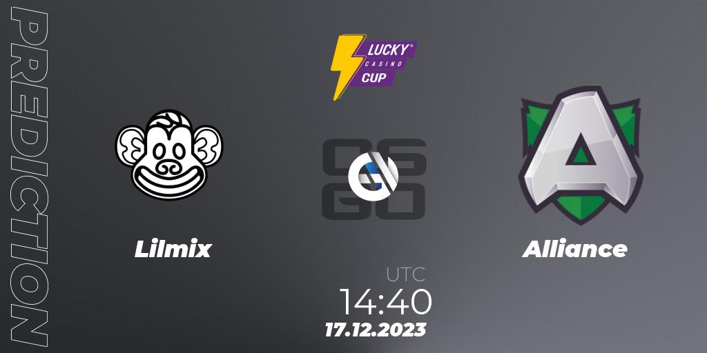 Lilmix vs Alliance: Match Prediction. 17.12.2023 at 14:40, Counter-Strike (CS2), Esportal LuckyCasino Cup