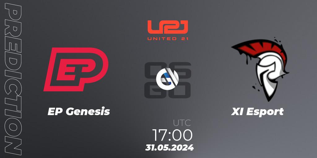 EP Genesis vs XI Esport: Match Prediction. 31.05.2024 at 17:00, Counter-Strike (CS2), United21 Season 14: Division 2