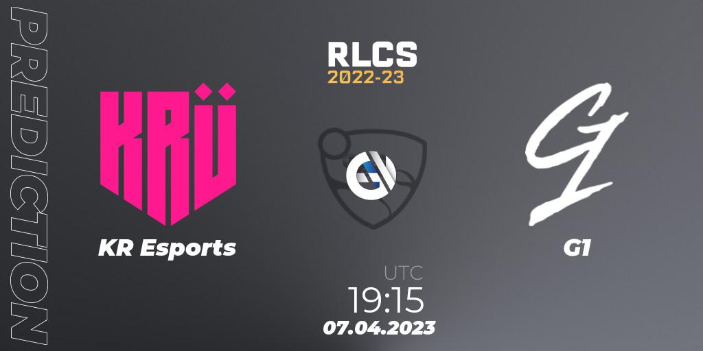 KRÜ Esports vs G1: Match Prediction. 07.04.2023 at 22:45, Rocket League, RLCS 2022-23 - Winter Split Major