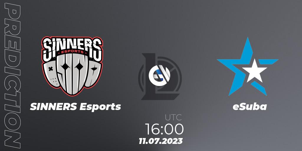 SINNERS Esports vs eSuba: Match Prediction. 16.06.2023 at 16:00, LoL, Hitpoint Masters Summer 2023 - Group Stage