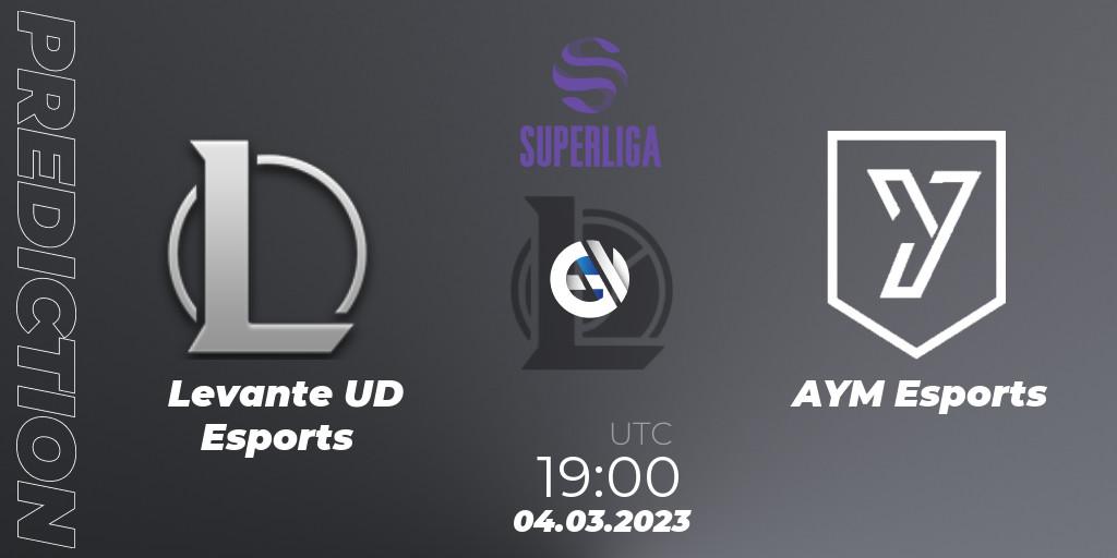 Levante UD Esports vs AYM Esports: Match Prediction. 04.03.2023 at 19:00, LoL, LVP Superliga 2nd Division Spring 2023 - Group Stage