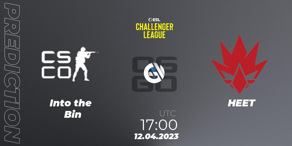 Into the Bin vs HEET: Match Prediction. 17.04.2023 at 17:00, Counter-Strike (CS2), ESL Challenger League Season 45: Europe