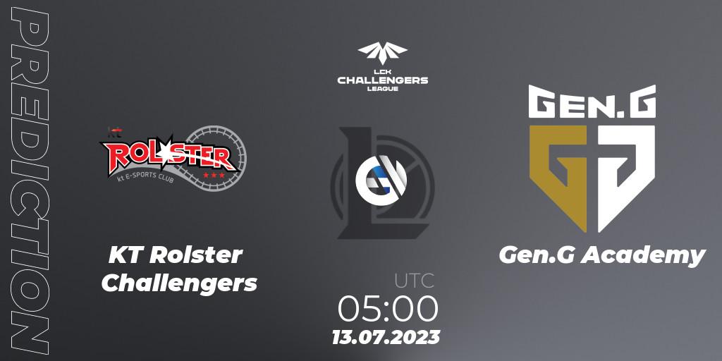 KT Rolster Challengers vs Gen.G Academy: Match Prediction. 13.07.23, LoL, LCK Challengers League 2023 Summer - Group Stage