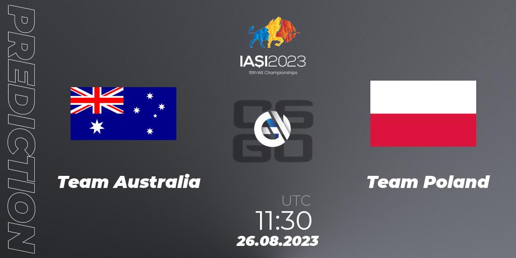 Team Australia vs Team Poland: Match Prediction. 26.08.2023 at 21:30, Counter-Strike (CS2), IESF World Esports Championship 2023