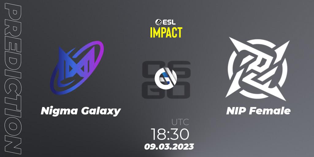 Nigma Galaxy vs NIP Female: Match Prediction. 09.03.2023 at 18:30, Counter-Strike (CS2), ESL Impact League Season 3: European Division