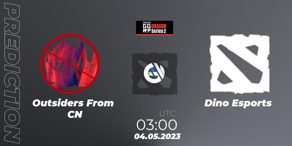 Outsiders From CN vs Dino Esports: Match Prediction. 04.05.2023 at 03:09, Dota 2, GGWP Dragon Series 2