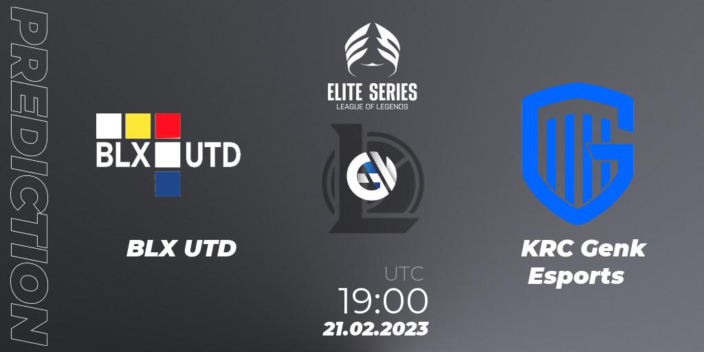 BLX UTD vs KRC Genk Esports: Match Prediction. 21.02.2023 at 19:00, LoL, Elite Series Spring 2023 - Group Stage