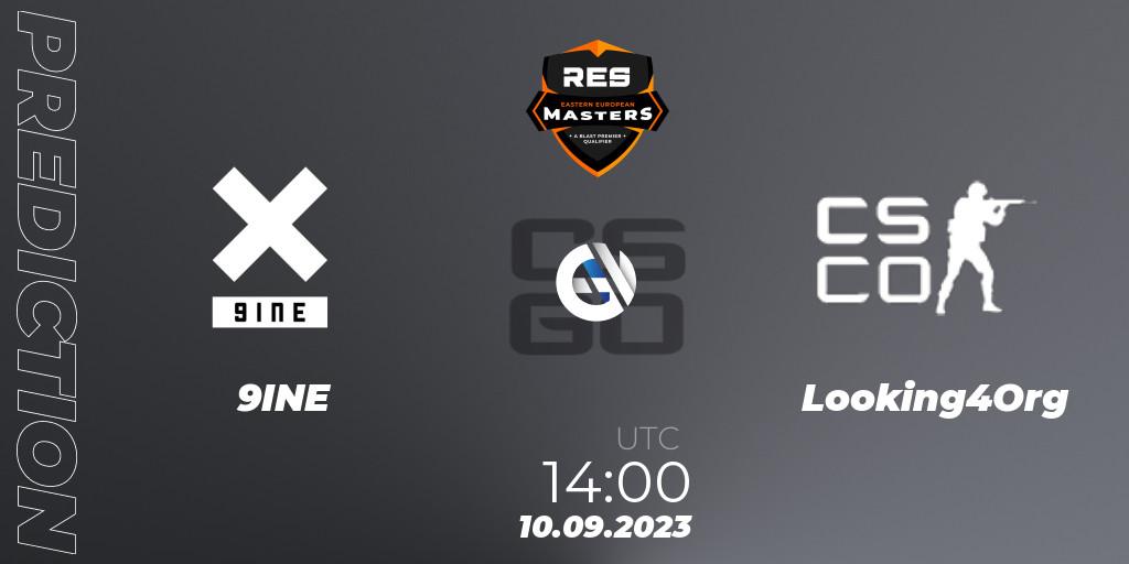 9INE vs Looking4Org: Match Prediction. 10.09.2023 at 14:00, Counter-Strike (CS2), RES Western European Masters: Fall 2023