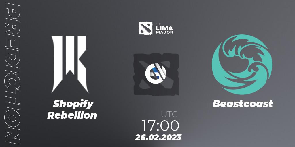 Shopify Rebellion vs Beastcoast: Match Prediction. 26.02.2023 at 17:27, Dota 2, The Lima Major 2023