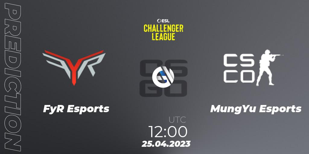 FyR Esports vs MungYu Esports: Match Prediction. 25.04.2023 at 12:00, Counter-Strike (CS2), ESL Challenger League Season 45: Asia-Pacific