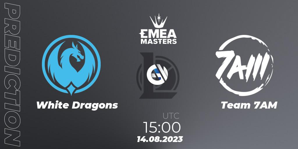 White Dragons vs Team 7AM: Match Prediction. 14.08.2023 at 15:00, LoL, EMEA Masters Summer 2023