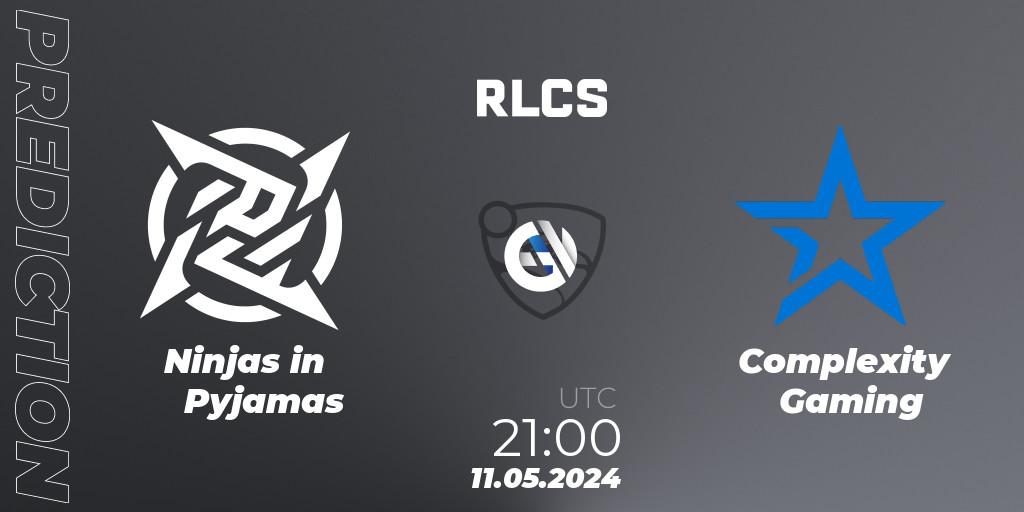 Ninjas in Pyjamas vs Complexity Gaming: Match Prediction. 11.05.2024 at 21:00, Rocket League, RLCS 2024 - Major 2: SAM Open Qualifier 5