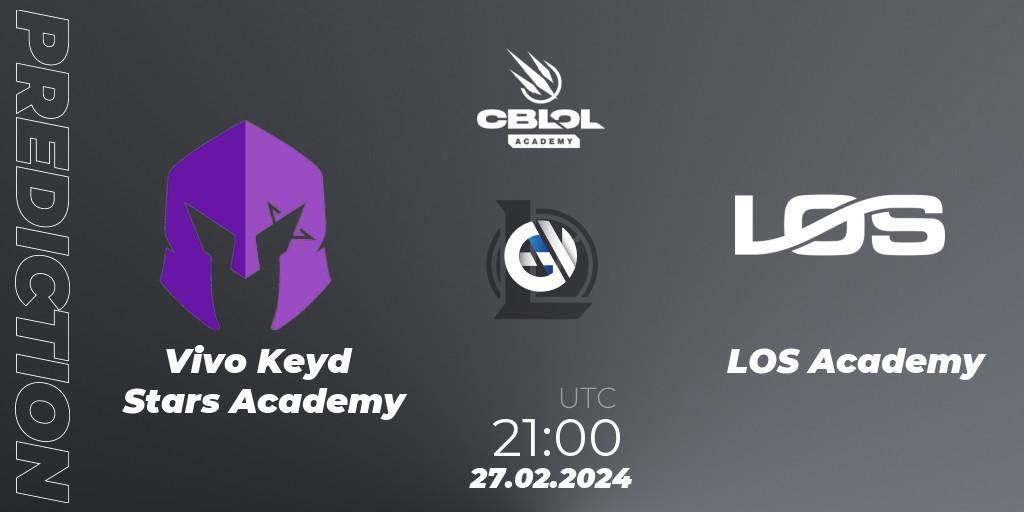 Vivo Keyd Stars Academy vs LOS Academy: Match Prediction. 27.02.2024 at 21:00, LoL, CBLOL Academy Split 1 2024