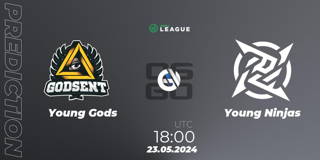 Young Gods vs Young Ninjas: Match Prediction. 23.05.2024 at 18:00, Counter-Strike (CS2), ESEA Season 49: Advanced Division - Europe