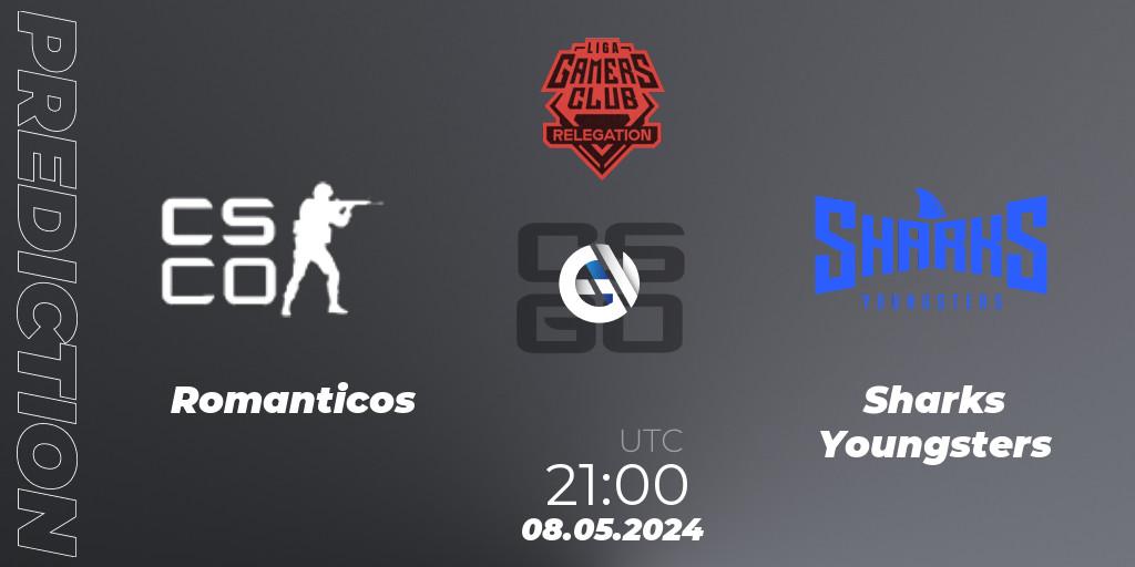 Romanticos vs Sharks Youngsters: Match Prediction. 08.05.2024 at 21:00, Counter-Strike (CS2), Gamers Club Liga Série A Relegation: May 2024