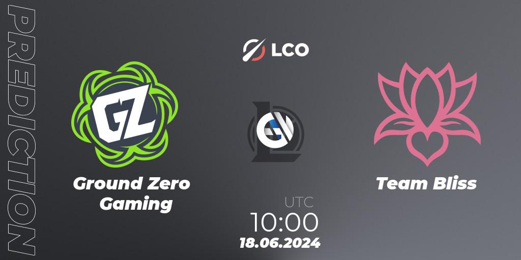 Ground Zero Gaming vs Team Bliss: Match Prediction. 18.06.2024 at 10:00, LoL, LCO Split 2 2024 - Group Stage