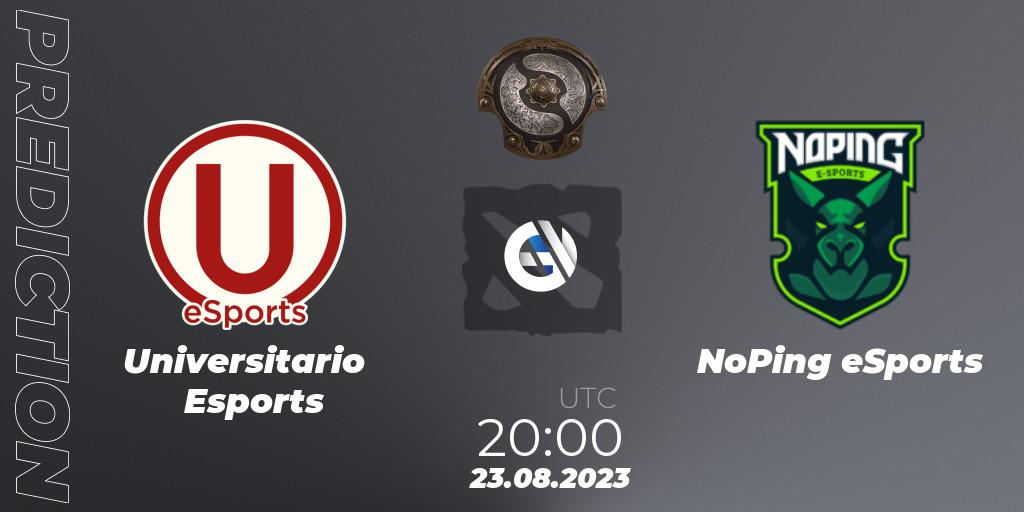 Universitario Esports vs NoPing eSports: Match Prediction. 23.08.2023 at 20:53, Dota 2, The International 2023 - South America Qualifier