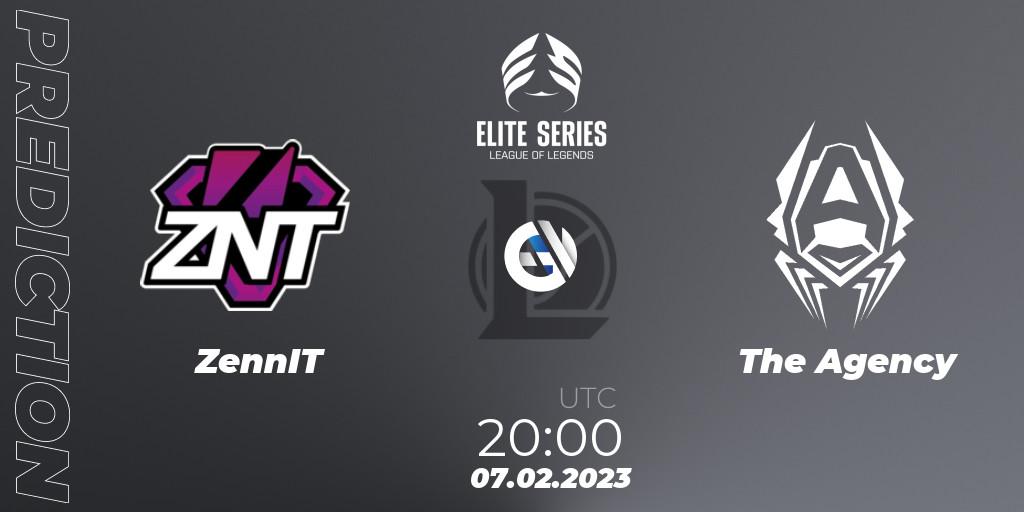ZennIT vs The Agency: Match Prediction. 07.02.2023 at 20:00, LoL, Elite Series Spring 2023 - Group Stage