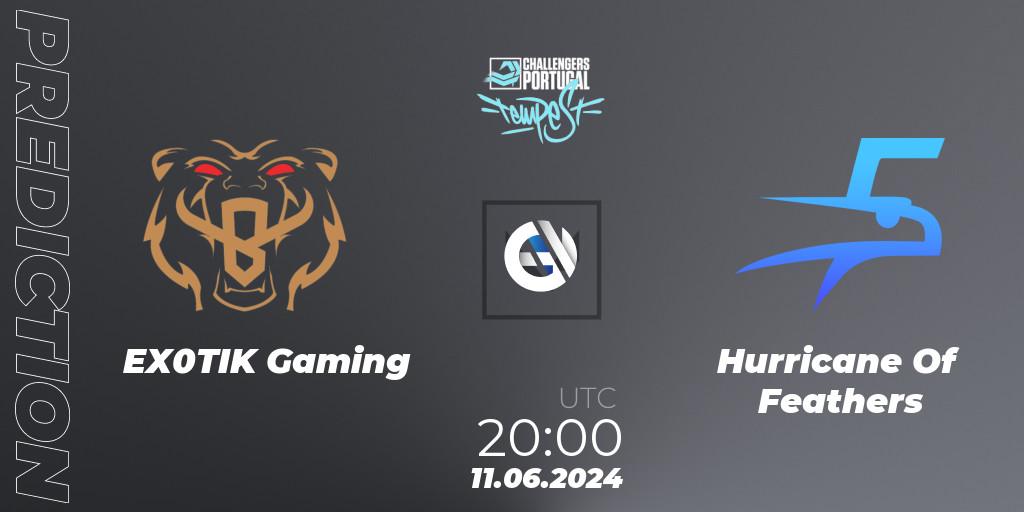 EX0TIK Gaming vs Hurricane Of Feathers: Match Prediction. 11.06.2024 at 19:00, VALORANT, VALORANT Challengers 2024 Portugal: Tempest Split 2