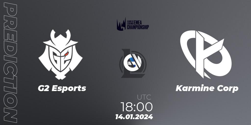G2 Esports vs Karmine Corp: Match Prediction. 14.01.24, LoL, LEC Winter 2024 - Regular Season