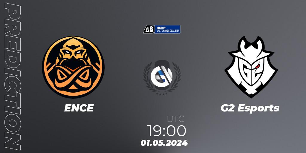 ENCE vs G2 Esports: Match Prediction. 01.05.2024 at 19:00, Rainbow Six, Europe League 2024 - Stage 1 LCQ