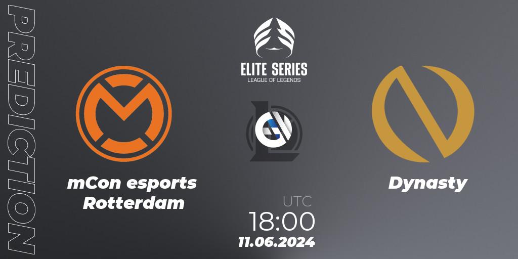 mCon esports Rotterdam vs Dynasty: Match Prediction. 11.06.2024 at 18:00, LoL, Elite Series Summer 2024