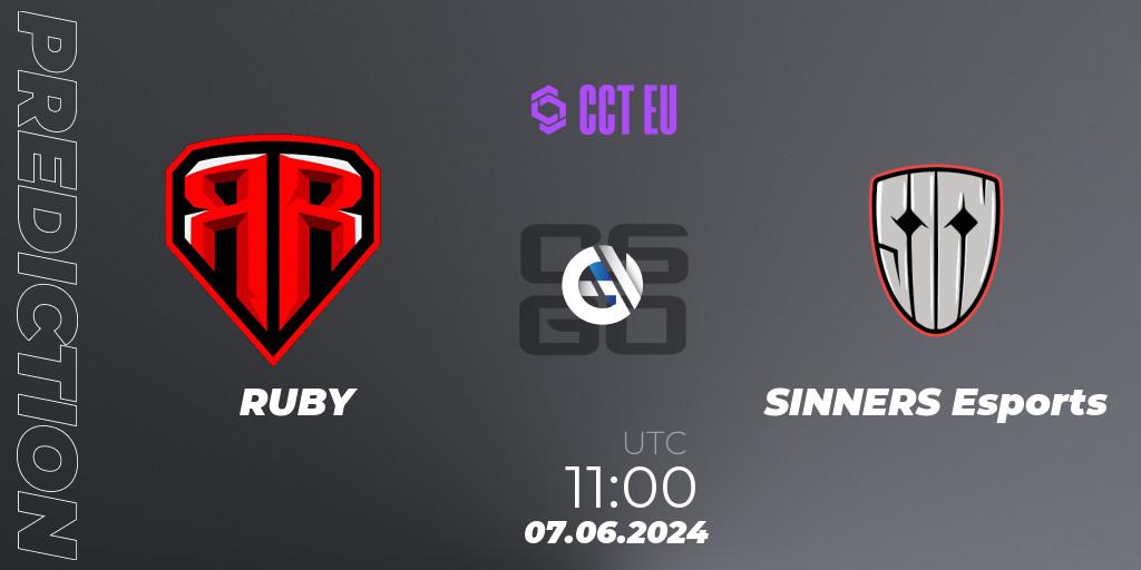 RUBY vs SINNERS Esports: Match Prediction. 07.06.2024 at 11:00, Counter-Strike (CS2), CCT Season 2 Europe Series 5