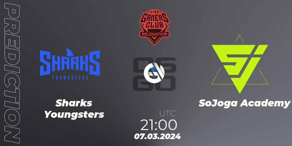 Sharks Youngsters vs SoJoga Academy: Match Prediction. 07.03.2024 at 21:00, Counter-Strike (CS2), Gamers Club Liga Série A Relegation: March 2024