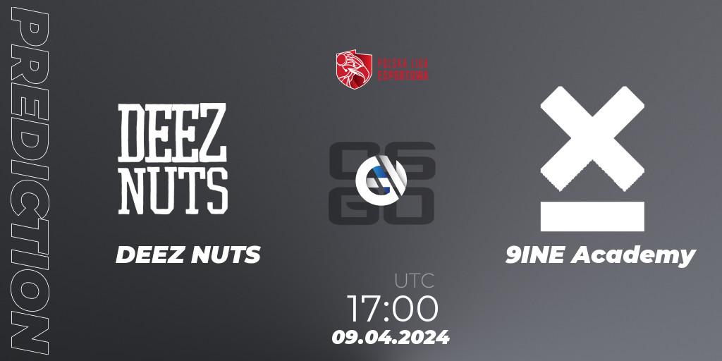 DEEZ NUTS vs 9INE Academy: Match Prediction. 09.04.2024 at 17:00, Counter-Strike (CS2), Polska Liga Esportowa 2024: Split #1