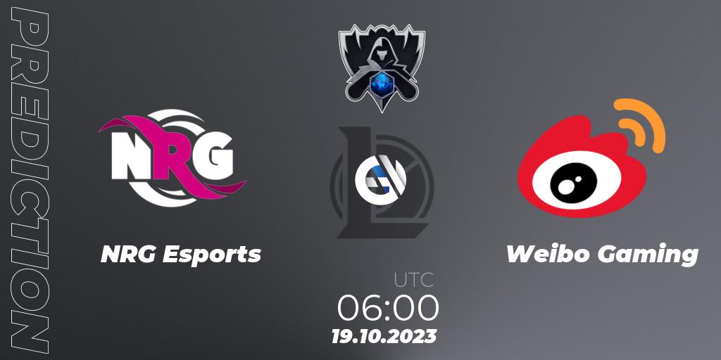 NRG Esports vs Weibo Gaming: Match Prediction. 19.10.23, LoL, Worlds 2023 LoL - Group Stage