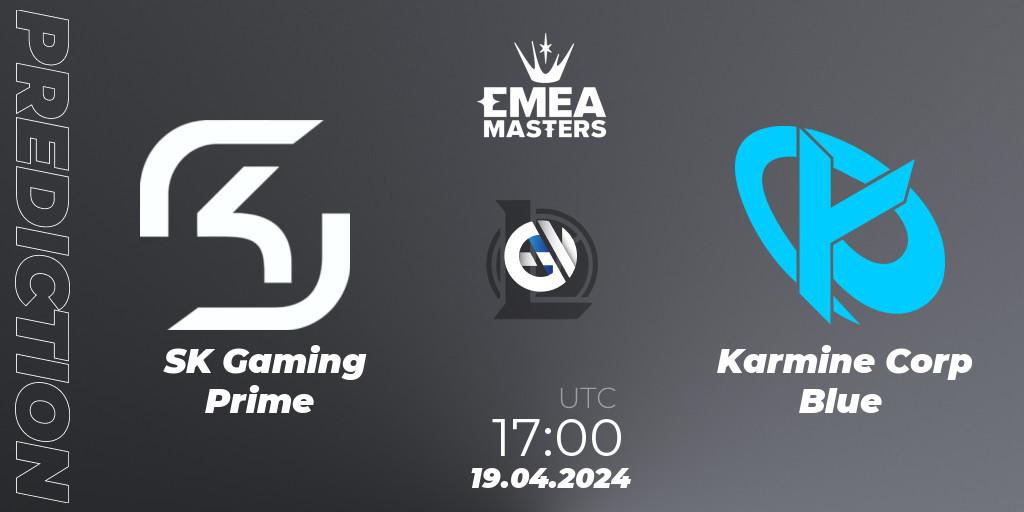 SK Gaming Prime vs Karmine Corp Blue: Match Prediction. 19.04.24, LoL, EMEA Masters Spring 2024 - Group Stage