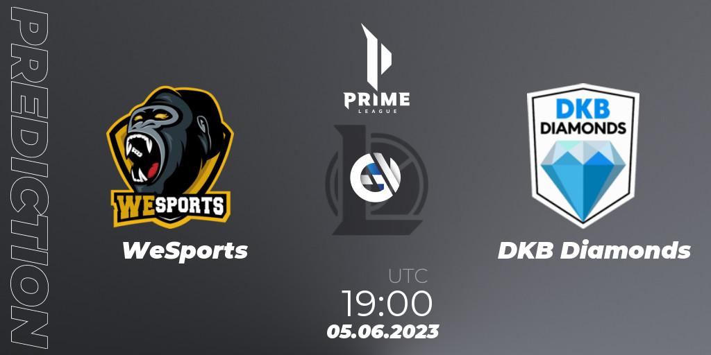 WeSports vs DKB Diamonds: Match Prediction. 05.06.2023 at 19:00, LoL, Prime League 2nd Division Summer 2023