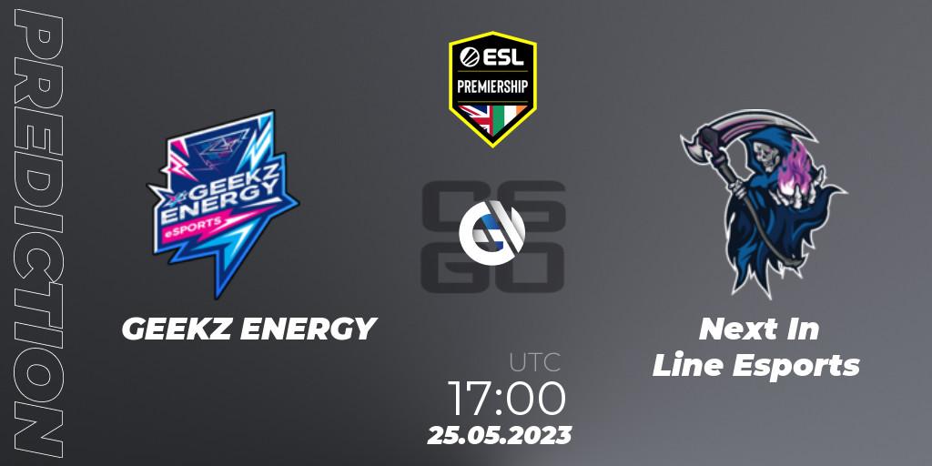 GEEKZ ENERGY vs Next In Line Esports: Match Prediction. 25.05.2023 at 17:00, Counter-Strike (CS2), ESL Premiership Spring 2023