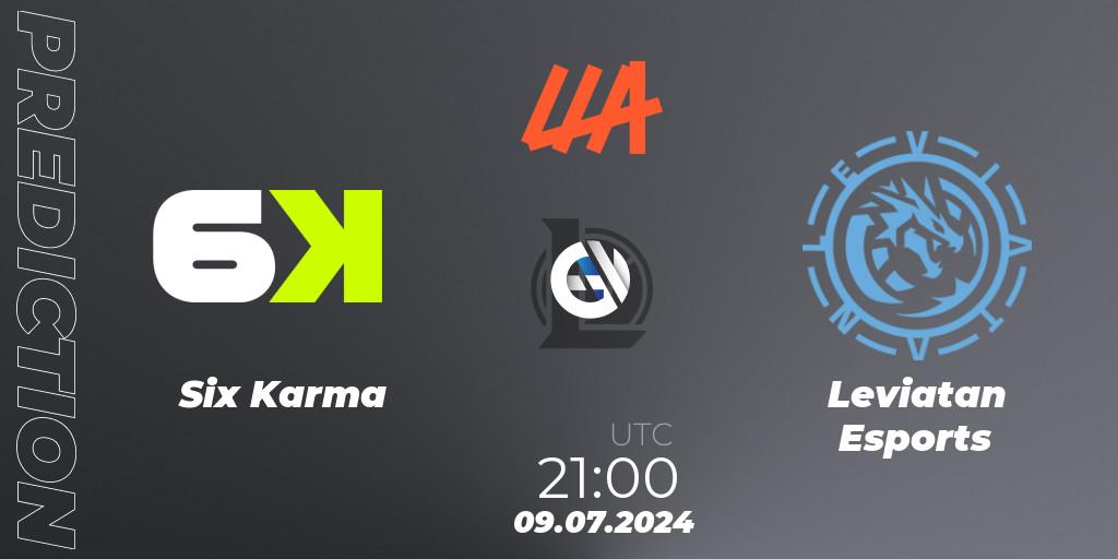 Six Karma vs Leviatan Esports: Match Prediction. 09.07.2024 at 21:00, LoL, LLA Closing 2024 - Group Stage