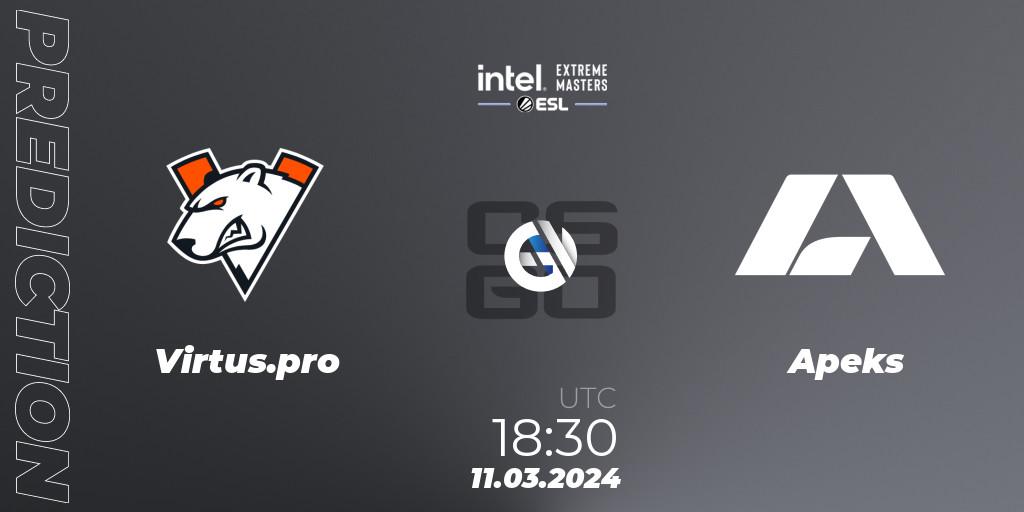 Virtus.pro vs Apeks: Match Prediction. 11.03.2024 at 19:00, Counter-Strike (CS2), Intel Extreme Masters Dallas 2024: European Closed Qualifier