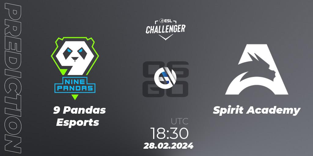 9 Pandas Esports vs Spirit Academy: Match Prediction. 28.02.2024 at 18:30, Counter-Strike (CS2), ESL Challenger #56: European Closed Qualifier